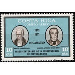 Costa Rica 1971 Miguel Larreinaga, Manuel A. de la Cerda, Nicaragua-Stamps-Costa Rica-Mint-StampPhenom