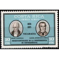 Costa Rica 1971 Miguel Larreinaga, Manuel A. de la Cerda, Nicaragua-Stamps-Costa Rica-Mint-StampPhenom