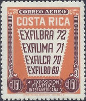 Costa Rica 1972 Exfilbra 72-Stamps-Costa Rica-Mint-StampPhenom