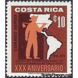 Costa Rica 1972 Farmer and Map-Stamps-Costa Rica-Mint-StampPhenom