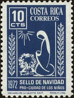 Costa Rica 1972 Madonna and Child-Stamps-Costa Rica-Mint-StampPhenom