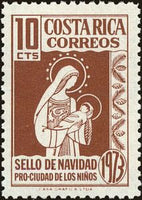 Costa Rica 1973 Madonna holding Jesus-Stamps-Costa Rica-Mint-StampPhenom