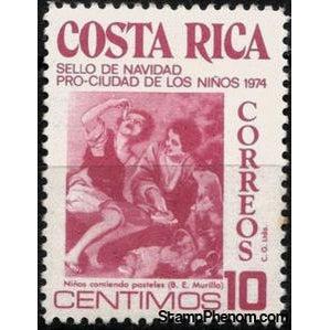 Costa Rica 1974 Boys Eating Cake, by Murillo-Stamps-Costa Rica-Mint-StampPhenom