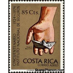 Costa Rica 1974 Maritime Insurance (Hand Holding Paper Boat)-Stamps-Costa Rica-Mint-StampPhenom