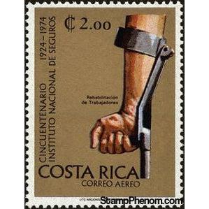 Costa Rica 1974 Workers Rehabilitation (Arm with Crutch)-Stamps-Costa Rica-Mint-StampPhenom