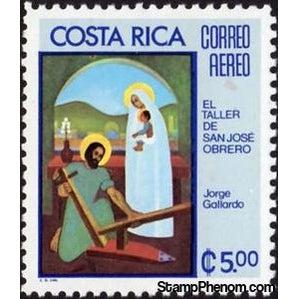 Costa Rica 1975 St. Joseph in his Workshop, Virgin and Child, by Jorge Galla-Stamps-Costa Rica-Mint-StampPhenom