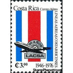 Costa Rica 1976 LACSA emblem and Costa Rican flag-Stamps-Costa Rica-Mint-StampPhenom