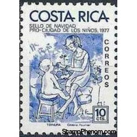 Costa Rica 1977 Girl and Infant, by Cristina Fournier.-Stamps-Costa Rica-Mint-StampPhenom