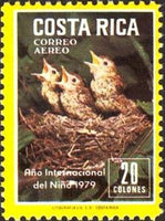 Costa Rica 1979 Young Birds in Nest-Stamps-Costa Rica-Mint-StampPhenom