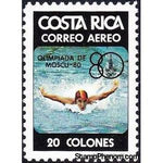 Costa Rica 1980 Swimming, Olympic Games 1980 Moscow-Stamps-Costa Rica-Mint-StampPhenom