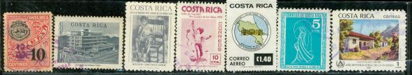 Costa Rica Lot 22 , 7 stamps
