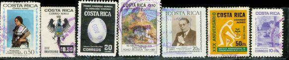 Costa Rica Lot 24 , 7 stamps