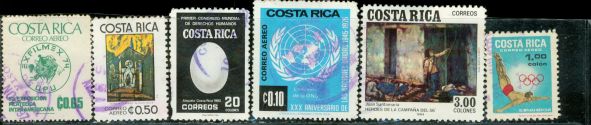 Costa Rica Lot 29 , 6 stamps