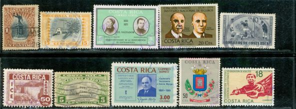 Costa Rica Lot 3 , 10 stamps