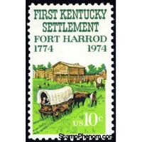 United States of America 1974 Covered Wagons at Fort Harrod, First Settlement in Kentucky