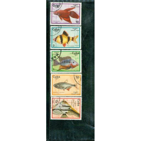Cuba 1977 Fishes , 5 stamps Lot 2