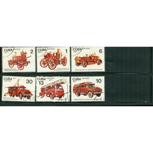 Cuba Fire Trucks Lot 2 , 6 stamps