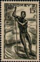 Dahomey 1941 Man Poling a canoe-Stamps-Dahomey-Mint-StampPhenom