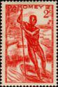 Dahomey 1941 Man Poling a canoe-Stamps-Dahomey-Mint-StampPhenom