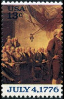 United States of America 1976 Declaration of Independence, detail from painting by John Tr