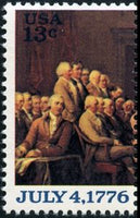 United States of America 1976 Declaration of Independence, detail from painting by John Tr