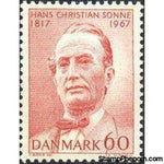 Denmark 1967 Hans Sonne - 150th Anniversary-Stamps-Denmark-StampPhenom