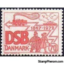 Denmark 1972 Danish State Railways - 125th Anniversary-Stamps-Denmark-StampPhenom