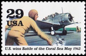 United States of America 1992 Divebomber and deck crewman (US wins Battle of The Coral Sea