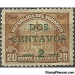 Ecuador 1924 Obligatory Tax - Surcharged DOS CENTAVOS -2 -Stamps-Ecuador-StampPhenom