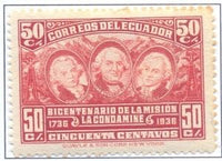 Ecuador 1936 Louis Godin (1704-1760), Charles Marie de La Condamine (1701-Stamps-Ecuador-StampPhenom