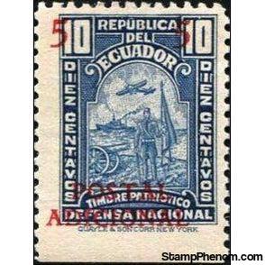 Ecuador 1937 Obligatory Tax - National Defence Fund - Overprint and Surcharge-Stamps-Ecuador-StampPhenom