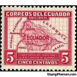 Ecuador 1938 Obligatory Tax - Social Insurance Fund and Guayaquil GPO Rebuilding Fund-Stamps-Ecuador-StampPhenom