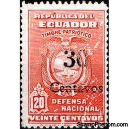 Ecuador 1944 Obligatory Tax - National Defence Fund - Surcharged-Stamps-Ecuador-Mint-StampPhenom