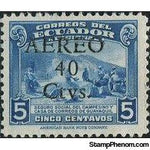 Ecuador 1945 Airmails - Surcharged: AEREO 40 Ctvs-Stamps-Ecuador-StampPhenom