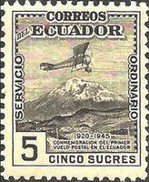 Ecuador 1948 First Postal Flight - 25th Anniversary-Stamps-Ecuador-StampPhenom