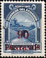 Ecuador 1950 Airmails Surcharged 90 Centavos-Stamps-Ecuador-StampPhenom