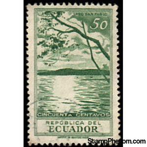 Ecuador 1950 Lake San Pablo-Stamps-Ecuador-StampPhenom