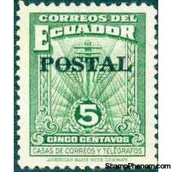 Ecuador 1950 Obligatory Tax Overprinted Postal-Stamps-Ecuador-StampPhenom