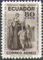 Ecuador 1954 Airmails - Francisco Febres Cordero - Birth Centenary-Stamps-Ecuador-StampPhenom