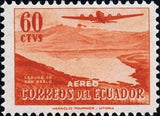 Ecuador 1954 Douglas DC-4 over San Pablo Lake-Stamps-Ecuador-StampPhenom