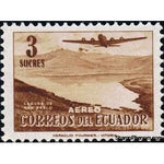 Ecuador 1954 Douglas DC-4 over San Pablo Lake-Stamps-Ecuador-StampPhenom