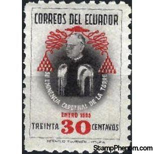 Ecuador 1954 Elevation of De la Torre to Cardinal - 1st Anniversary-Stamps-Ecuador-StampPhenom