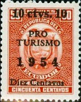 Ecuador 1954 Obligatory Tax - Tourist Promotion Fund-Stamps-Ecuador-StampPhenom