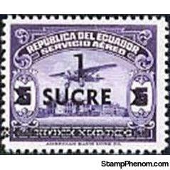 Ecuador 1955 Airmails -Surchaged 1 X SUCRE X-Stamps-Ecuador-StampPhenom