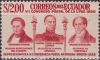 Ecuador 1957 Francisco Marcos, Gen. Pedro Herran and Santos Michelena-Stamps-Ecuador-StampPhenom