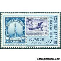 Ecuador 1958 Airmails - National Stamp Exhibition,Guayaquil-Stamps-Ecuador-StampPhenom