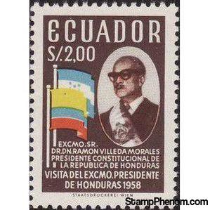 Ecuador 1958 Visit of Honduran President Morales-Stamps-Ecuador-StampPhenom