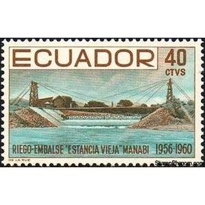 Ecuador 1960 Dam, Manabi-Stamps-Ecuador-StampPhenom