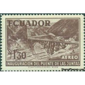 Ecuador 1960 Las Juntas Railway Bridge-Stamps-Ecuador-StampPhenom