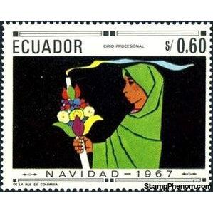 Ecuador 1967 Candle carried in procession-Stamps-Ecuador-Mint-StampPhenom